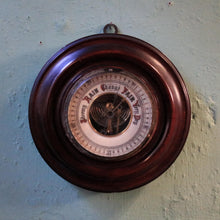 Load image into Gallery viewer, Antique Round Wall Barometer In Polished Mahogany Case - Rain Change Fair Dial
