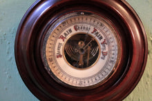 Load image into Gallery viewer, Antique Round Wall Barometer In Polished Mahogany Case - Rain Change Fair Dial
