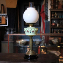 Load image into Gallery viewer, Victorian Oil Lamp With Opaline Globe Shade - Banford England Burner - 66 Cm / 26 In
