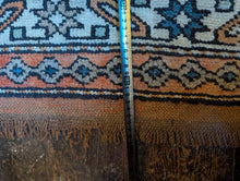 Load image into Gallery viewer, 6'3" x 4'4" - Vintage Anatolian Kars Kazak Geometric Wool Rug - Cocoa Brown, Ivory &amp; Blue - 190 x 132 cm
