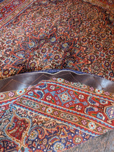 Load image into Gallery viewer, 3'2" x 4'11" - Vintage Hand-Knotted Wool Medallion Rug - Ruby Red &amp; Cobalt - 97 x 151 cm
