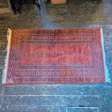 Load image into Gallery viewer, 5'7" x 3'0" - Vintage Afghan Turkmen Bokhara Hand Knotted Wool Rug - Rust Red &amp; Geometric Motifs - 169 x 92 cm

