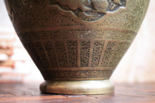Load image into Gallery viewer, Antique Indian Brass Vase With Relief Figural Scene - 10.6"
