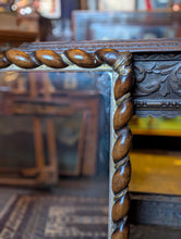 Load image into Gallery viewer, Antique Barley Twist Wall Mirror - Carved Wooden Frame - 68 x 53 cm

