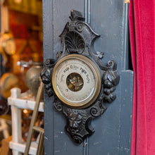 Load image into Gallery viewer, Antique Working Aneroid Barometer - Carved Lion Head Black Forest Style Wall Barometer - 32 X 58 Cm
