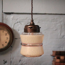 Load image into Gallery viewer, Vintage 1940's Art Deco Frosted Glass Pendant Light - Rewired With New B22 Bulb Holder
