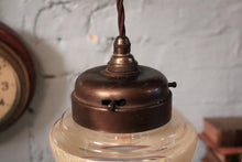 Load image into Gallery viewer, Vintage 1940's Art Deco Frosted Glass Pendant Light - Rewired With New B22 Bulb Holder
