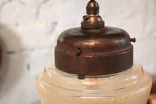 Load image into Gallery viewer, Vintage 1940's Art Deco Frosted Glass Pendant Light - Rewired With New B22 Bulb Holder
