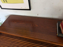 Load image into Gallery viewer, Antique Oak Roll Top Desk - Tambour Writing Desk With Pigeon Holes And Drawers
