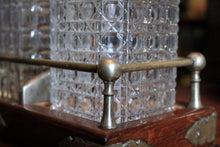Load image into Gallery viewer, Antique Oak Tantalus Decanter Set - Locking Betjemann Style Case - Edwardian Barware
