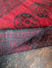 Load image into Gallery viewer, 7'0" x 3'9" - Vintage Ersari Turkmen Tribal Hand-Knotted Wool Rug - Madder Red &amp; Charcoal Guls - 213 x 115 cm
