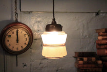 Load image into Gallery viewer, Vintage 1940's Art Deco Frosted Glass Pendant Light - Rewired With New B22 Bulb Holder
