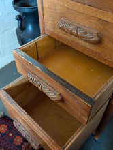 Load image into Gallery viewer, Antique Oak Roll Top Desk - Tambour Writing Desk With Pigeon Holes And Drawers
