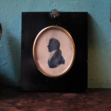 Load image into Gallery viewer, Antique Georgian Silhouette Portrait Miniature – Gentleman – Ebonised Frame 13 x 14.5 cm
