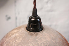 Load image into Gallery viewer, Vintage Pink Glass Pendant Light - Art Deco Style Ceiling Lamp - Rewired E27 With Twisted Cord
