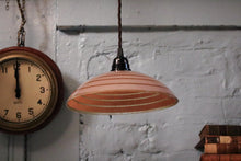 Load image into Gallery viewer, Vintage Pink Glass Pendant Light - Art Deco Style Ceiling Lamp - Rewired E27 With Twisted Cord
