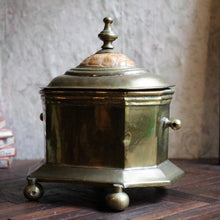 Load image into Gallery viewer, Antique Brass Tobacco Jar Humidor With Domed Lid - Decorative Table Box - 23 cm Tall
