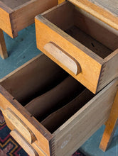 Load image into Gallery viewer, Vintage Mid Century Oak Desk / Teachers Table
