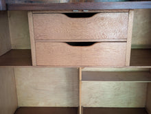 Load image into Gallery viewer, Art Deco Oak Sideboard Cabinet - Curved Front &amp; Carved Detail - 140 cm Wide
