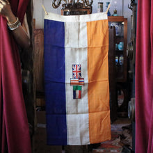 Load image into Gallery viewer, Vintage Naval Signal Flag – Tricolour Maritime Flag With Allied Emblem – 46 x 94 cm / 18.1” x 37”
