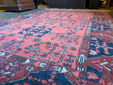 Load image into Gallery viewer, 3'4" x 5'4" - Vintage Afghan Baluch Tribal Hand-Knotted Wool Rug - Madder Red &amp; Indigo - 102 x 162 cm
