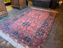 Load image into Gallery viewer, 3'4" x 5'4" - Vintage Afghan Baluch Tribal Hand-Knotted Wool Rug - Madder Red &amp; Indigo - 102 x 162 cm
