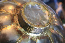 Load image into Gallery viewer, Large Vintage Indian Brass Ribbed Vessel – Sculptural Bottle Form – 34cm Tall
