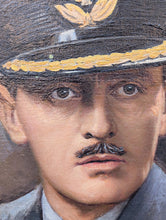 Load image into Gallery viewer, Vintage 1940's RAF WW2 Officer Portrait Painting In Wooden Frame - 54 x 65 cm
