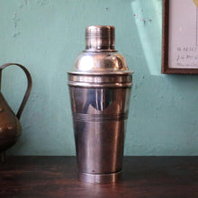 Load image into Gallery viewer, Vintage Art Deco Silver-Plated Cocktail Shaker - Three Piece Barware - 8.3" Tall

