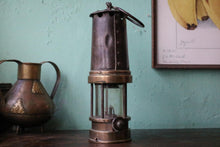 Load image into Gallery viewer, Antique Miners Lamp - Brass &amp; Steel Colliery Lamp
