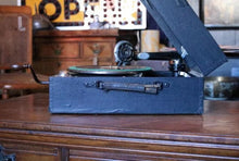 Load image into Gallery viewer, Antique Columbia Graphophone No.201 Portable Gramophone – Cased Wind-Up Record Player – 39 x 28 x 17 cm
