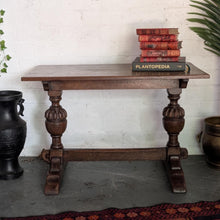 Load image into Gallery viewer, Antique Oak Refectory Table – Turned Baluster Legs – English Hall Table
