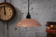 Load image into Gallery viewer, Vintage Pink Glass Pendant Light - Art Deco Style Ceiling Lamp - Rewired E27 With Twisted Cord

