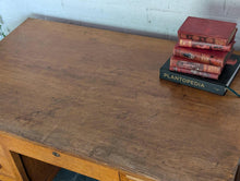 Load image into Gallery viewer, Vintage Mid Century Oak Desk / Teachers Table
