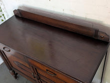 Load image into Gallery viewer, Vintage Solid Oak Sideboard by C.W.S. Limited – 153cm Wide - Carved Doors
