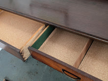 Load image into Gallery viewer, Vintage Solid Oak Sideboard by C.W.S. Limited – 153cm Wide - Carved Doors
