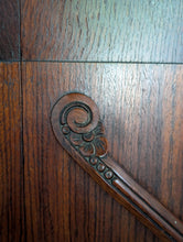 Load image into Gallery viewer, Art Deco Oak Sideboard Cabinet - Curved Front &amp; Carved Detail - 140 cm Wide
