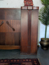 Load image into Gallery viewer, Art Deco Oak Sideboard Cabinet - Curved Front &amp; Carved Detail - 140 cm Wide
