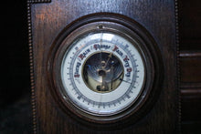 Load image into Gallery viewer, Antique Oak Barometer Thermometer – English Wall Weather Station – Beaded Case – 53 cm / 20.9”
