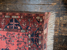 Load image into Gallery viewer, 3'4" x 5'4" - Vintage Afghan Baluch Tribal Hand-Knotted Wool Rug - Madder Red &amp; Indigo - 102 x 162 cm
