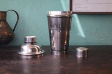 Load image into Gallery viewer, Vintage Art Deco Silver-Plated Cocktail Shaker - Three Piece Barware - 8.3" Tall
