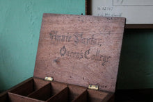 Load image into Gallery viewer, Antique Wooden Pencil Case / Artist Box  - Divided Interior – 18 x 14 x 6 cm

