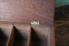 Load image into Gallery viewer, Antique Wooden Pencil Case / Artist Box  - Divided Interior – 18 x 14 x 6 cm
