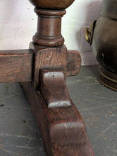 Load image into Gallery viewer, Antique Oak Refectory Table – Turned Baluster Legs – English Hall Table
