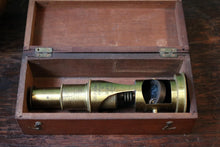 Load image into Gallery viewer, Antique Victorian Brass Field Microscope By Aitchison &amp; Co Opticians To H.M. Govt London In Mahogany Case
