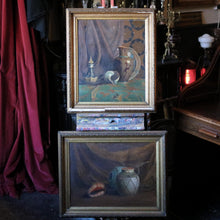 Load image into Gallery viewer, Pair Of Antique Still Life Oil Paintings In Gilt Frames - Victorian / Edwardian Decorative Interior Art
