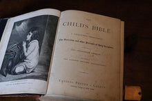 Load image into Gallery viewer, Antique Victorian Child’s Bible – Cassell Petter &amp; Galpin – Illustrated – Brass Clasp Binding – c.1900 – 28cm
