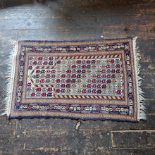 Load image into Gallery viewer, 2'11" x 4'9" - Antique Hand-Knotted Bokhara Wool Prayer Rug - Geometric Tribal Carpet - 146 x 88 cm
