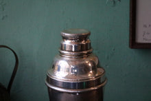Load image into Gallery viewer, Vintage Silver Plated Cocktail Shaker - Art Deco Martini Barware - Machine Age Drinks Mixer - 20 cm Tall
