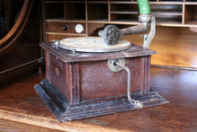 Load image into Gallery viewer, Antique Edwardian Green Horn Tabletop Gramophone Phonograph
